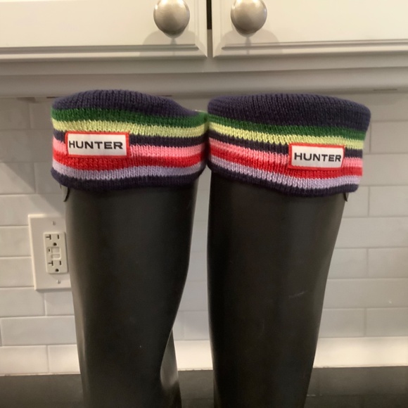 Striped Knit Boot Liners Socks for Tall Hunter Boots Size 5-7 - Picture 3 of 5
